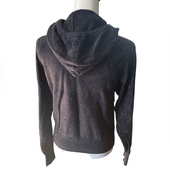 On The Road Black Velvety Soft Rayon Blend Hoodie, Small, Casual Loungewear - Picture 3 of 7